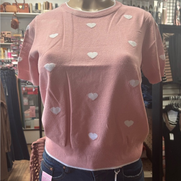 Pink Heart Pattern Sweater - Picture 8 of 9